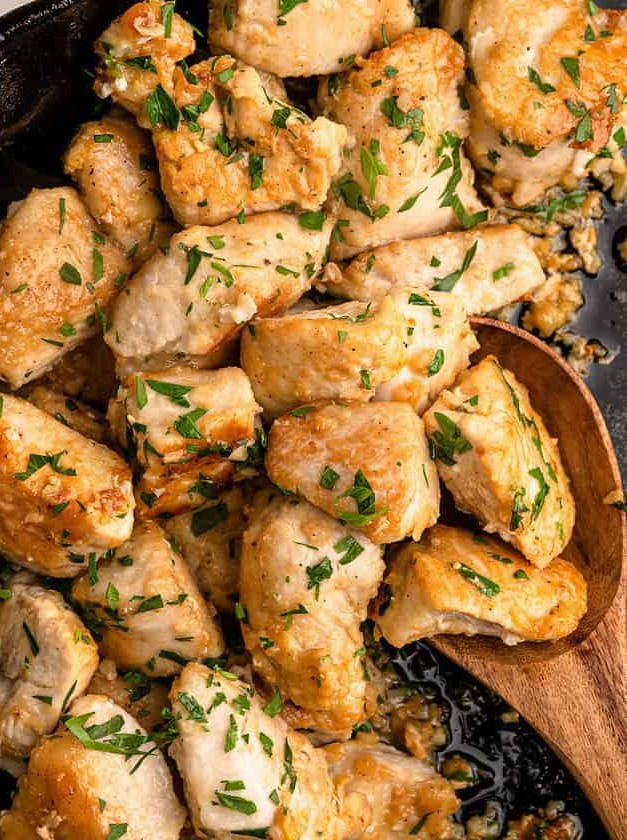 Buttery Garlic Chicken Bites Recipe