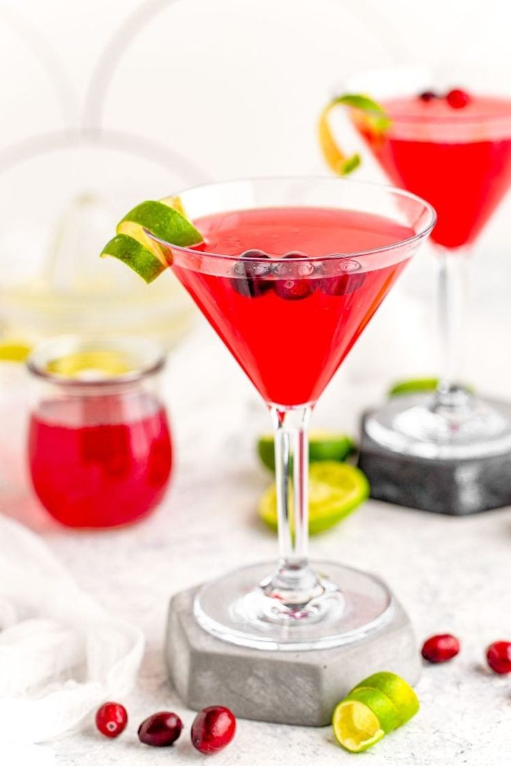 Rosemary Sparkle in Cranberry Martini