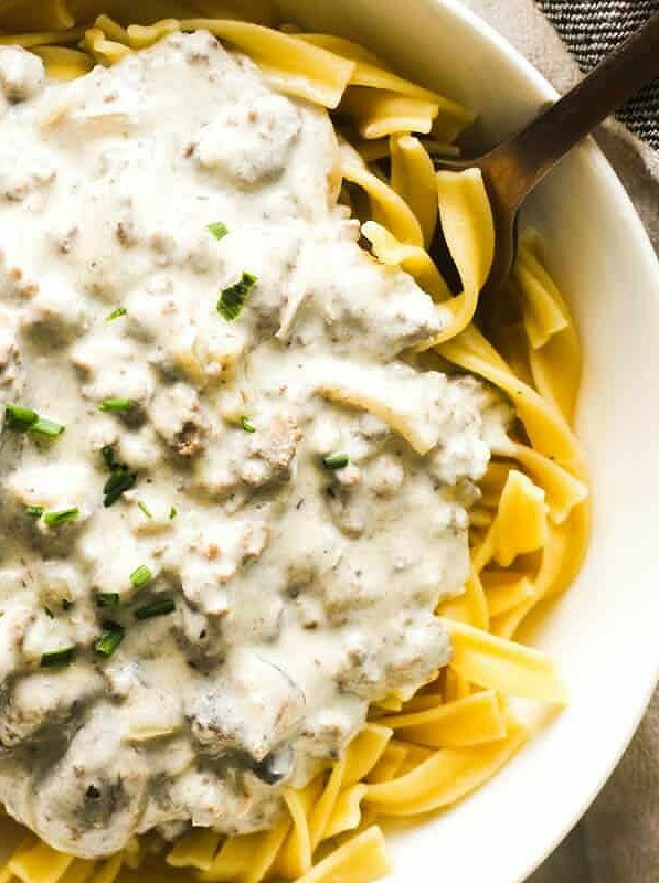 Venison Stroganoff with Mushroom Cream Sauce