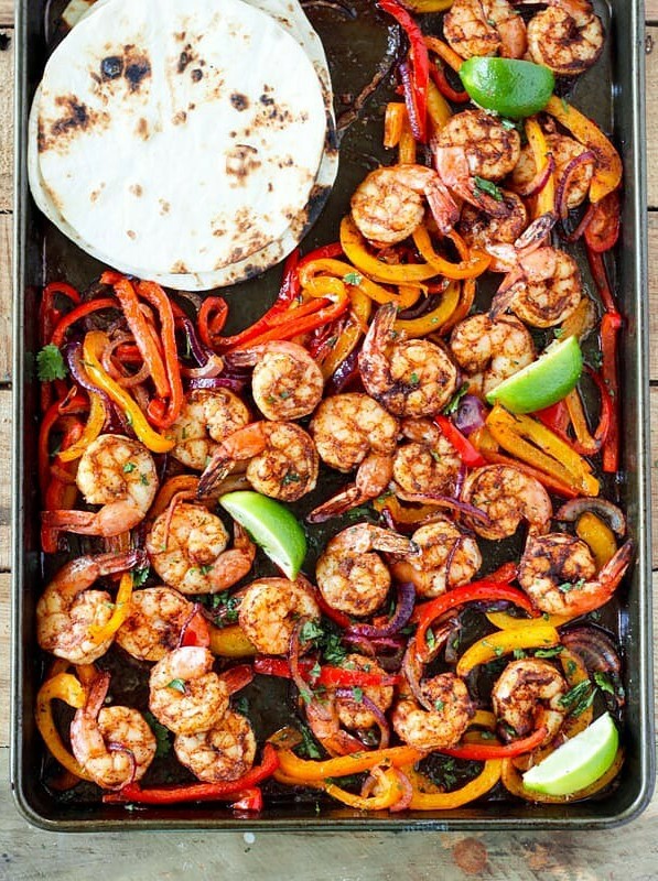 Quick Sheet Pan Shrimp Fajita Fiesta