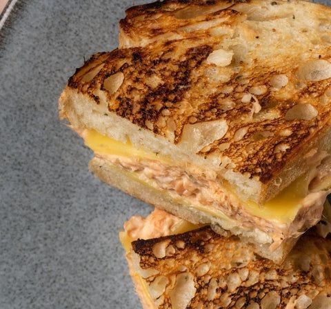 Salmon Melt Sandwich on Sourdough Bread