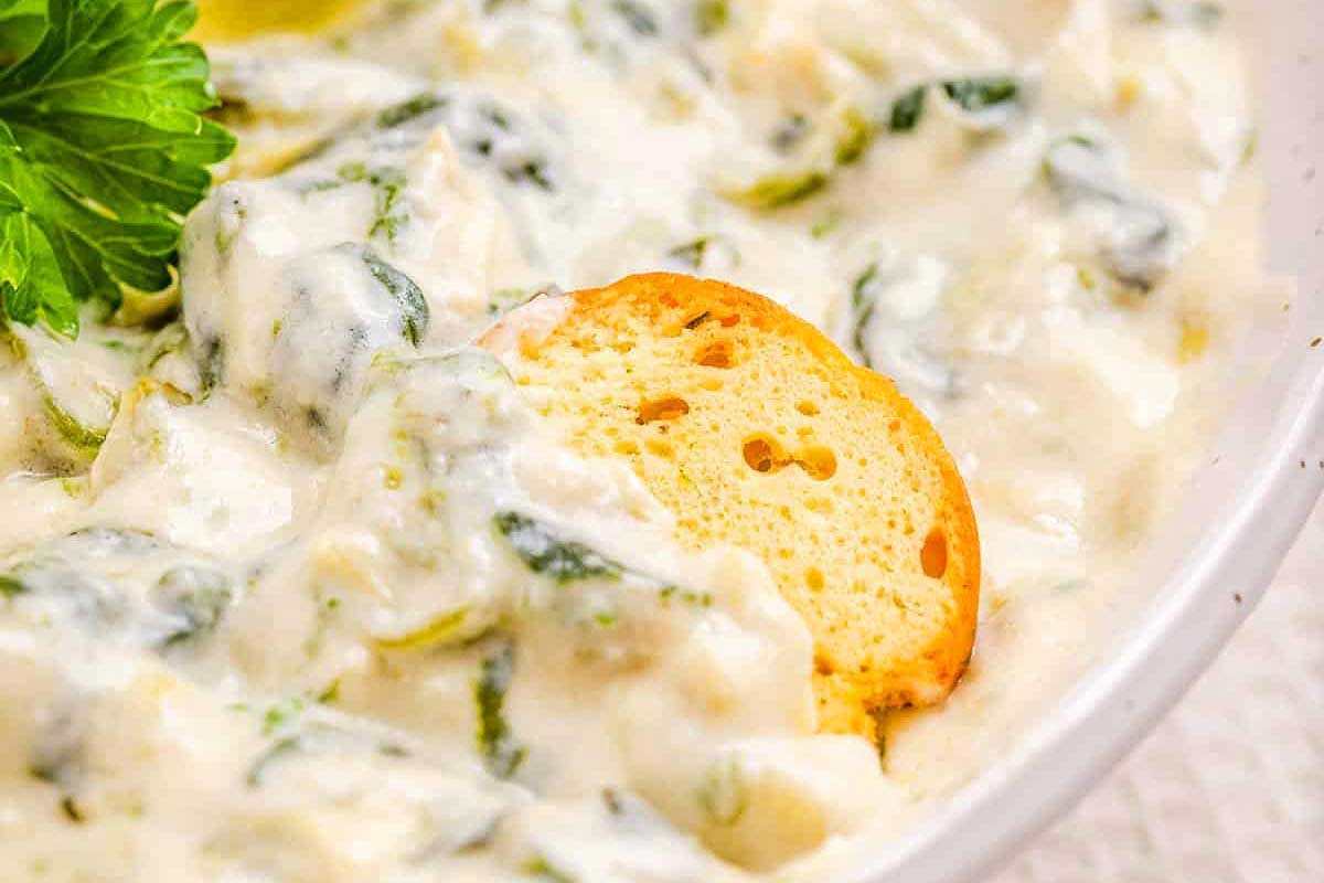 Quick Spinach Artichoke Dip for Game Day