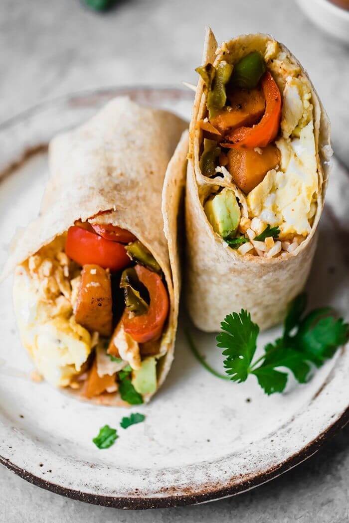 Veggie-Filled Breakfast Burritos for Freezing