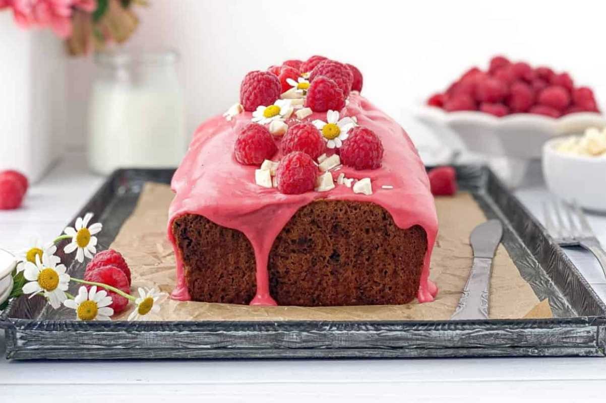Tender Raspberry White Chocolate Pound Cake