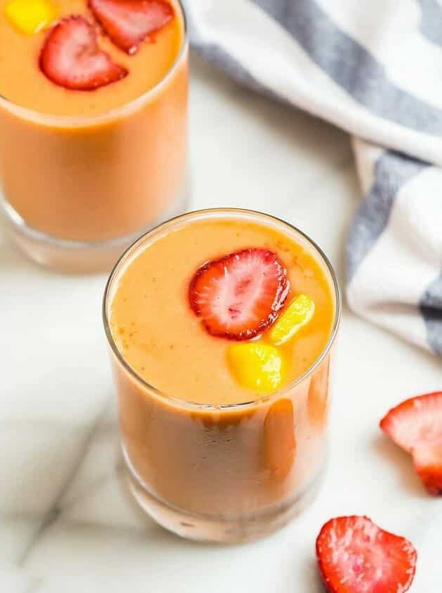 Tropical Mango Strawberry Bliss Smoothie