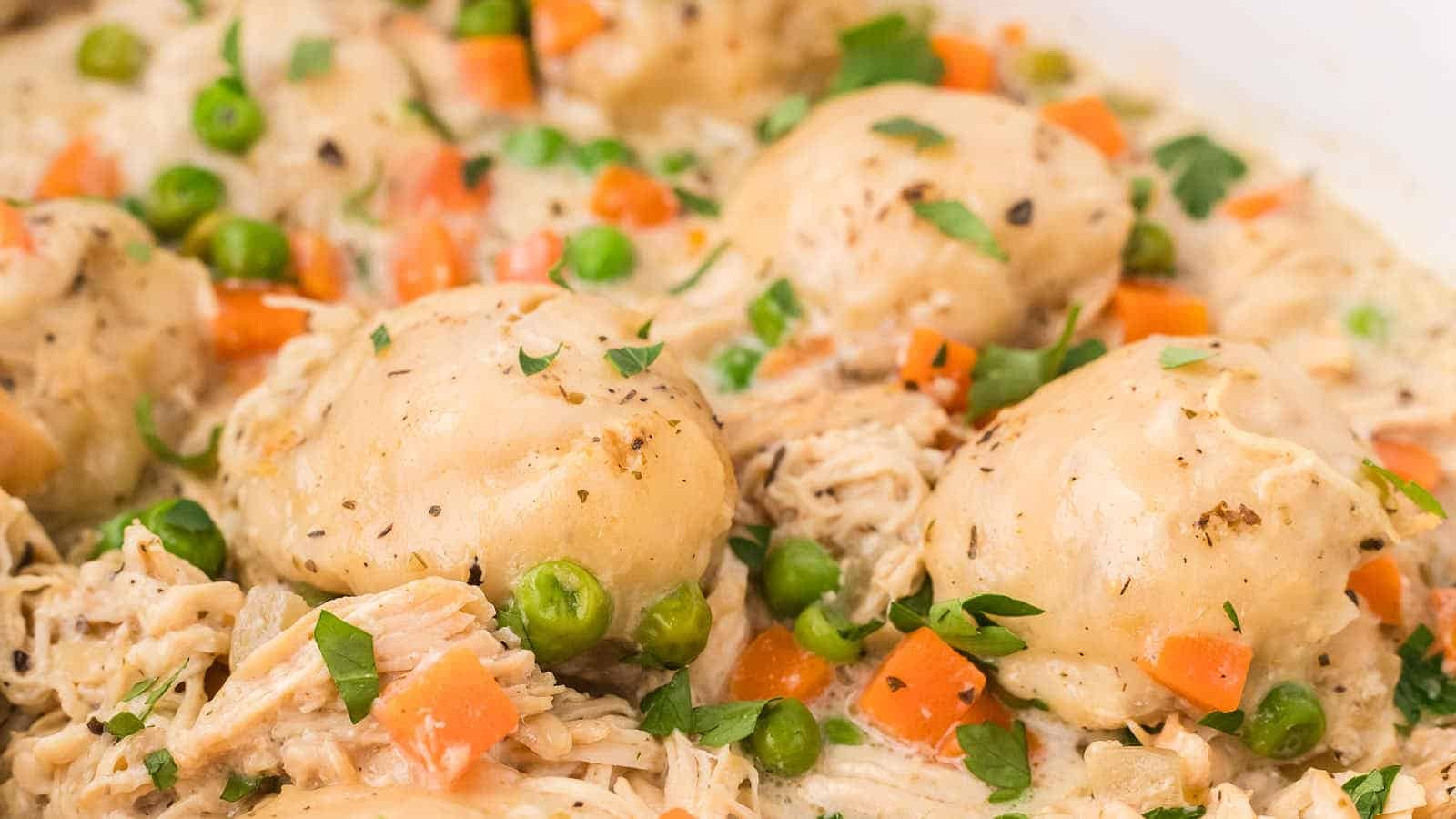 Hearty Crockpot Chicken Biscuit Stew