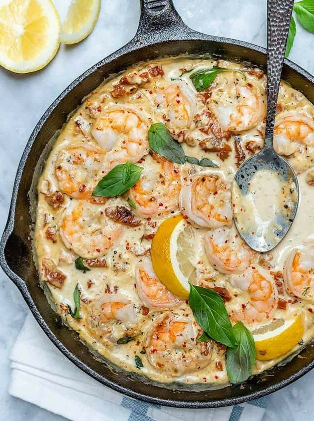 Tuscan Shrimp in Rich Creamy Garlic Sauce