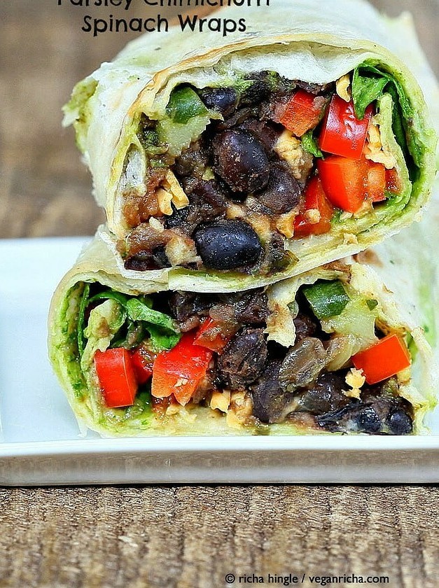 Black Bean Wraps with Chimichurri Twist