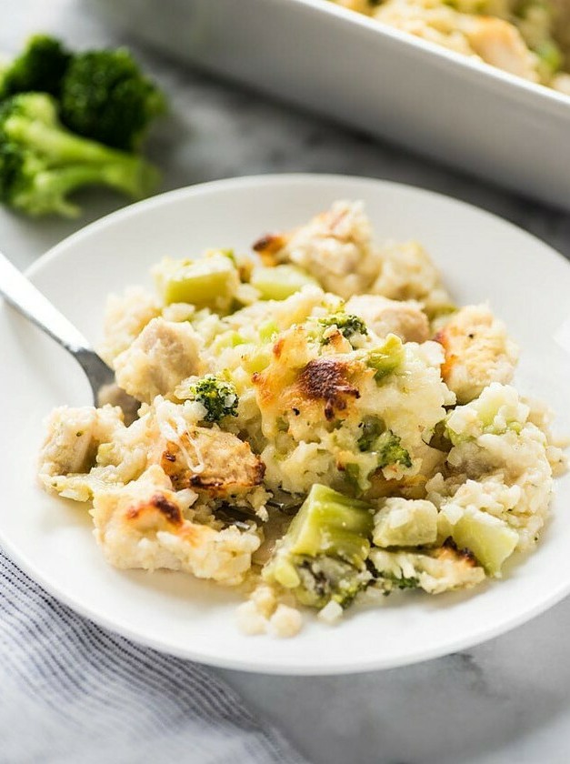 Cauliflower Rice Chicken Casserole Delight