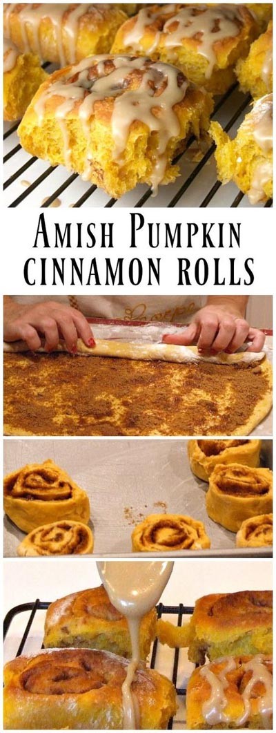 Homemade Amish Pumpkin Cinnamon Rolls