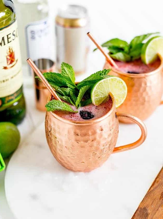 Blackberry Whiskey Mule Refresher