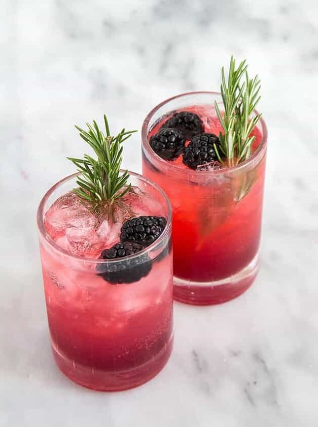 Blackberry Rosemary Sparkle Holiday Cocktail