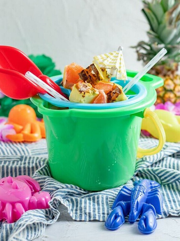 Winter Rum Tiki in a Sand Bucket