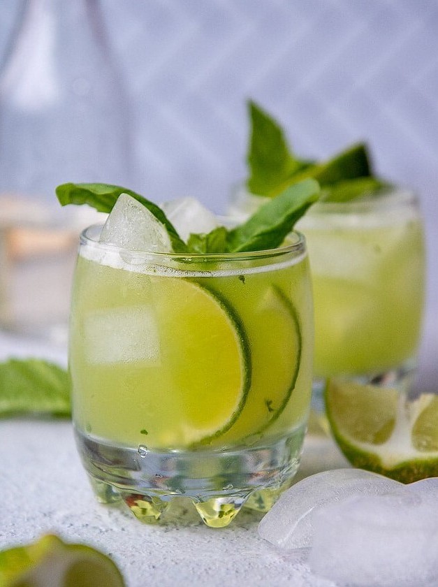 Vodka Gimlet Refreshed with Fresh Basil