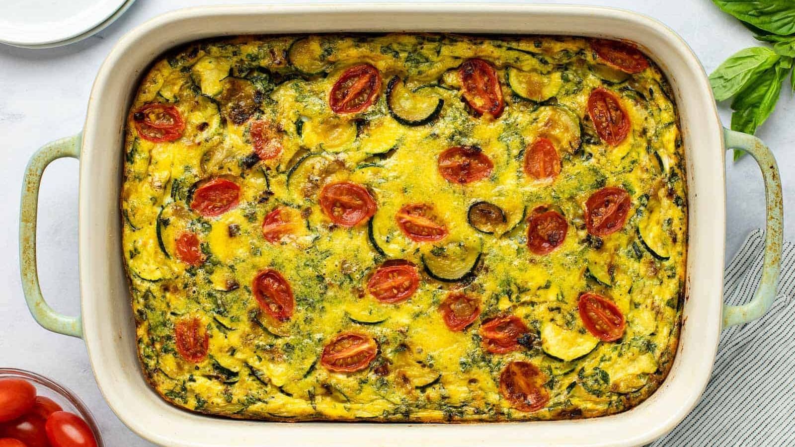 Tomato and Zucchini Italian Baked Omelette