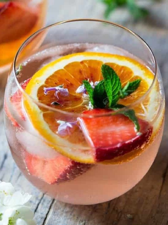 Fruity Springtime Sparkler with Edible Blooms