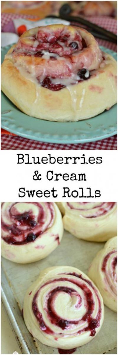 Creamy Blueberry Sweet Bread Rolls