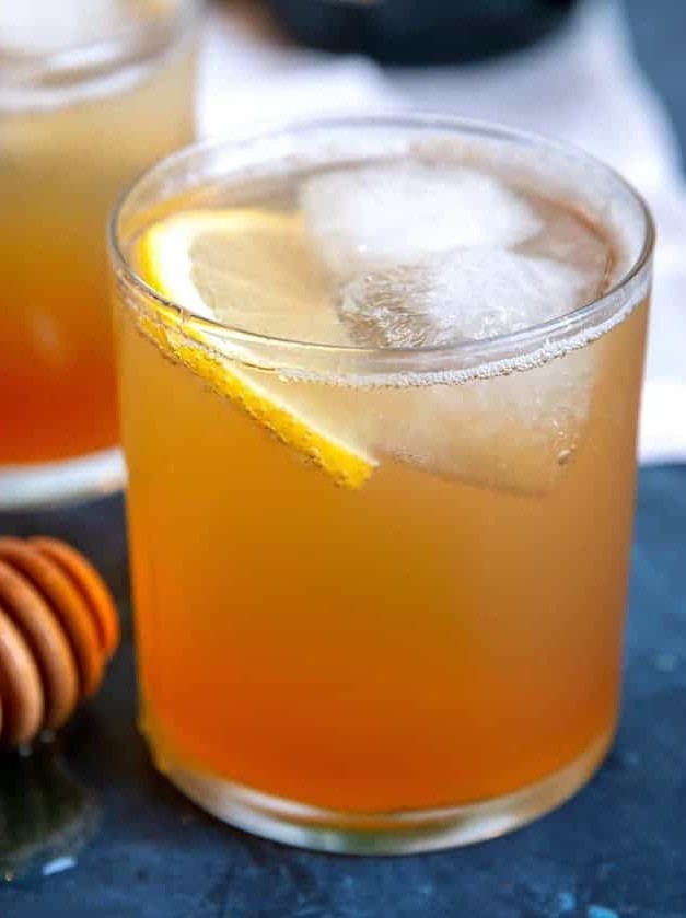 Rye Whiskey Sparkler with Honey Twist