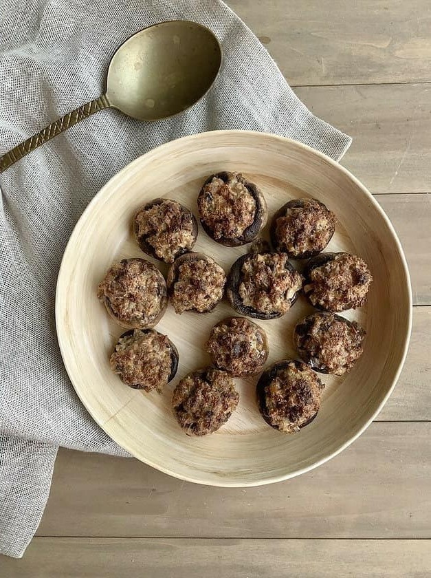 Sausage and Cheese Stuffed Mushroom Bites