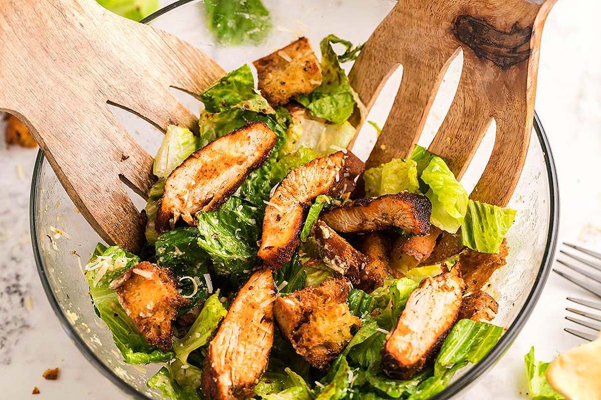 Blackened Chicken Air Fryer Caesar Delight