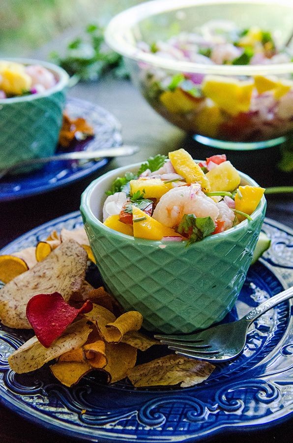 Rock Shrimp Ceviche with Tropical Fruit Zing