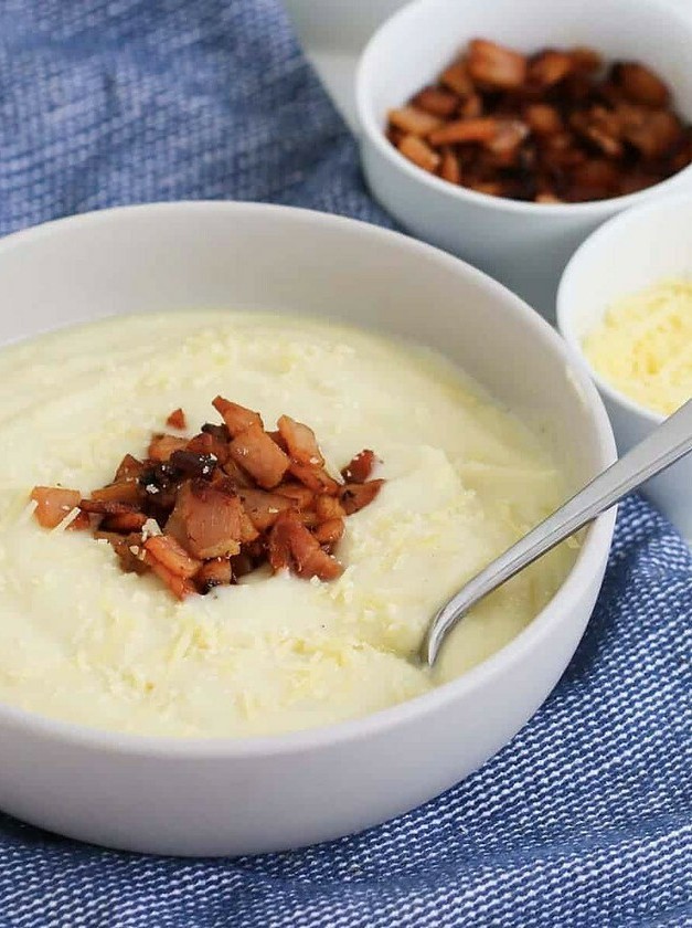 Creamy Cauliflower Soup with a Healthy Twist