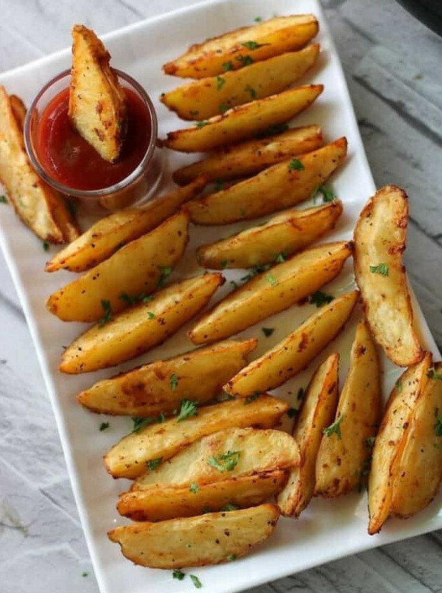 Crispy Air-Fried Potato Wedges Delight