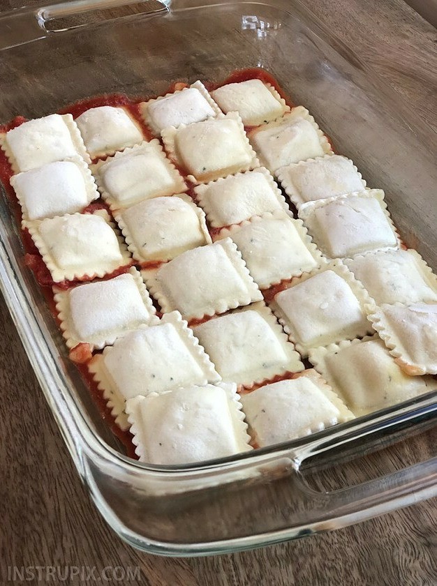 Quick 3-Ingredient Cheesy Ravioli Bake