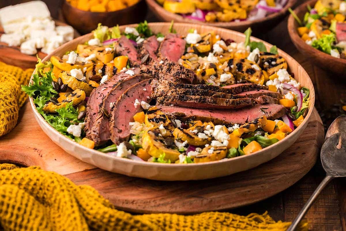 Fall Flavors in a Sizzling Squash Steak Salad