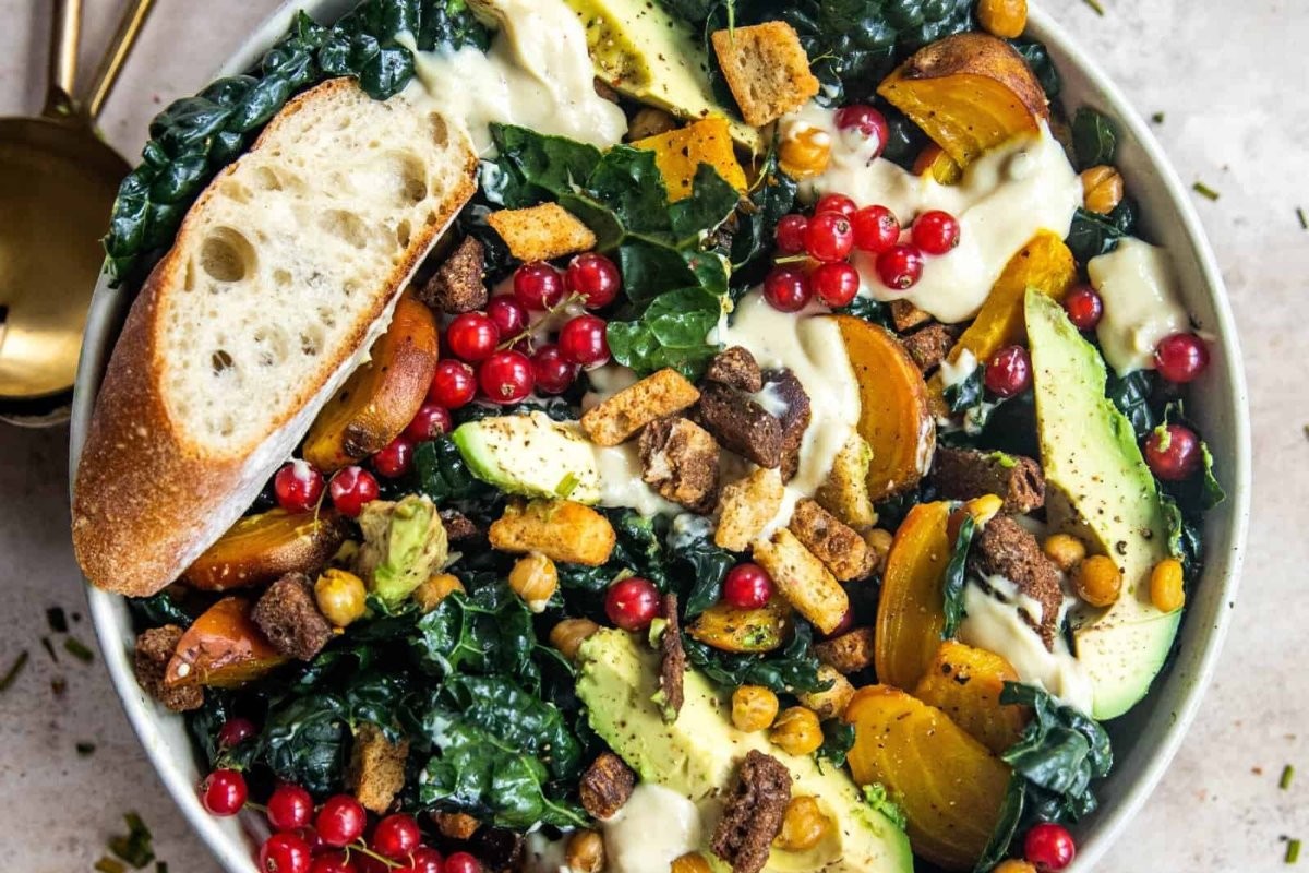 Kale and Golden Beet Caesar Delight