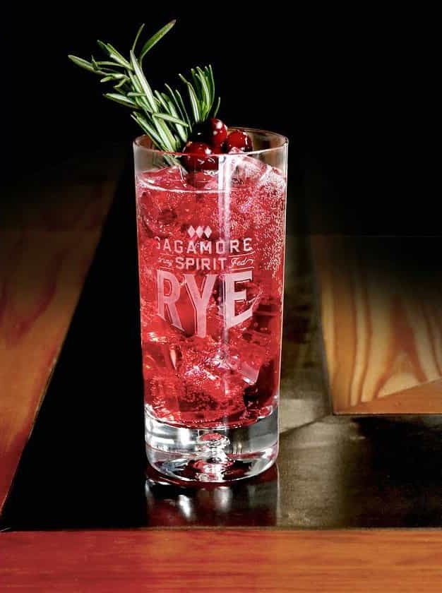 Whiskey Cranberry Sparkle Holiday Cocktail