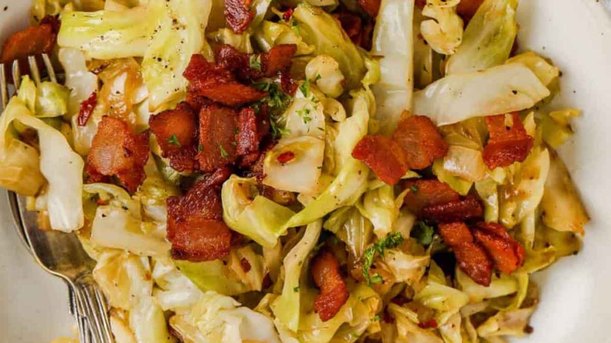 Bacon-Infused Pan-Fried Cabbage