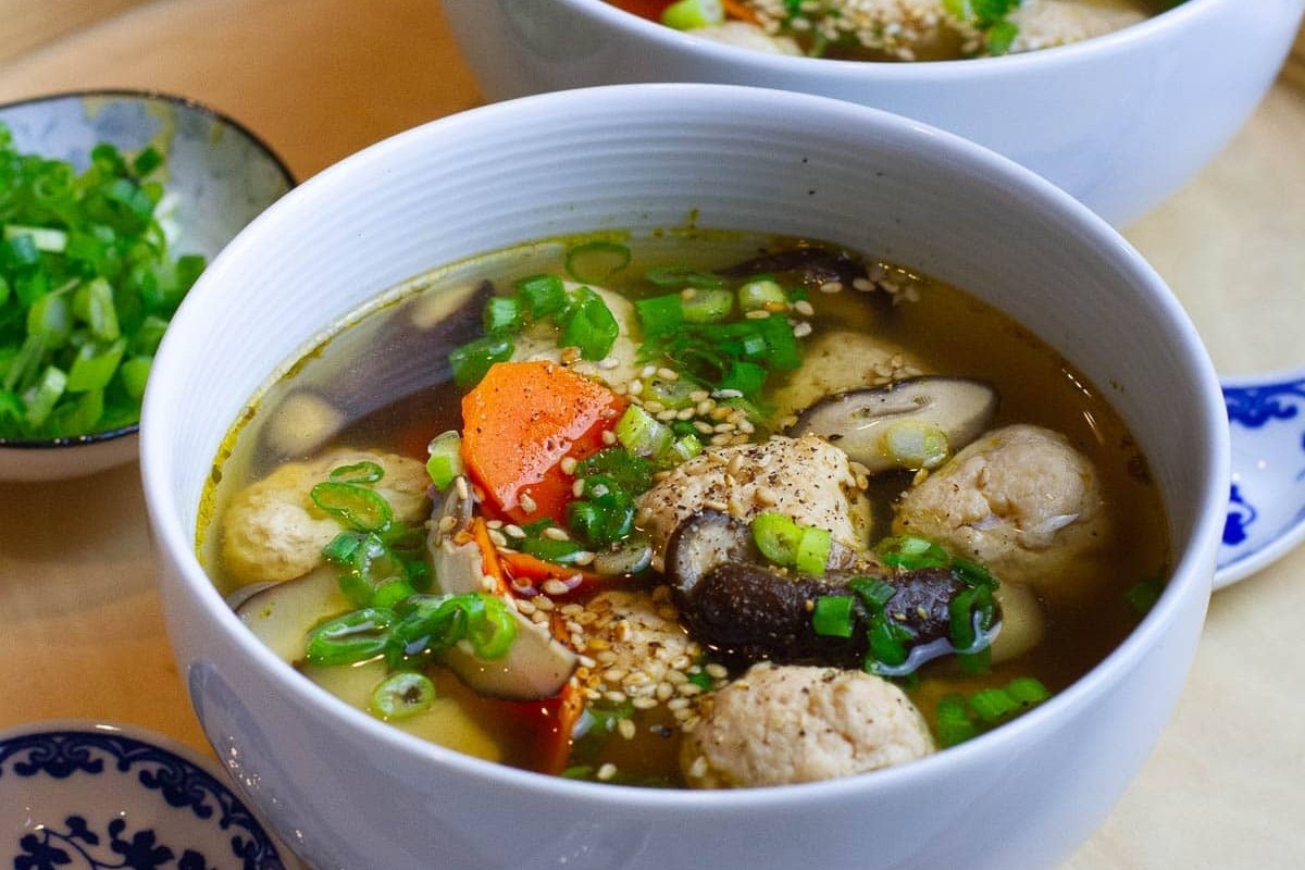 Asian Chicken Meatball Soup