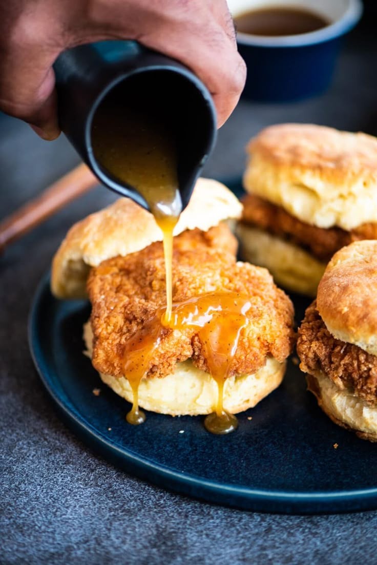 Buttery Chicken Biscuits With Honey Glaze