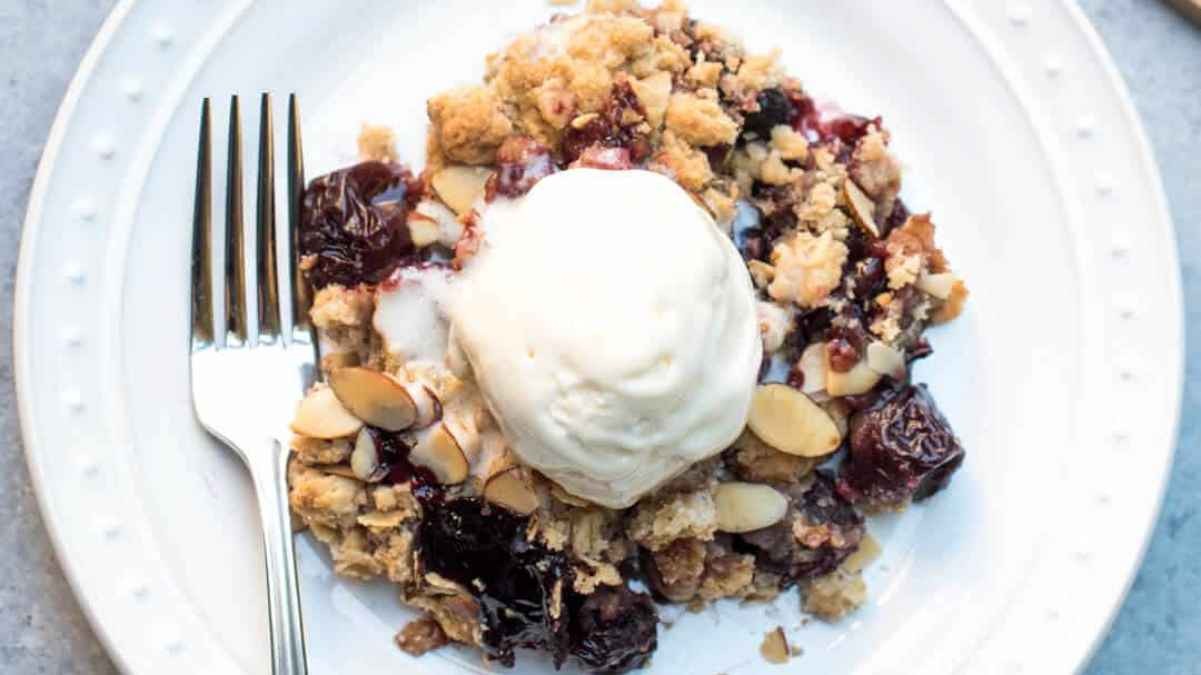 Quick Cherries in Crunchy Dessert Delight