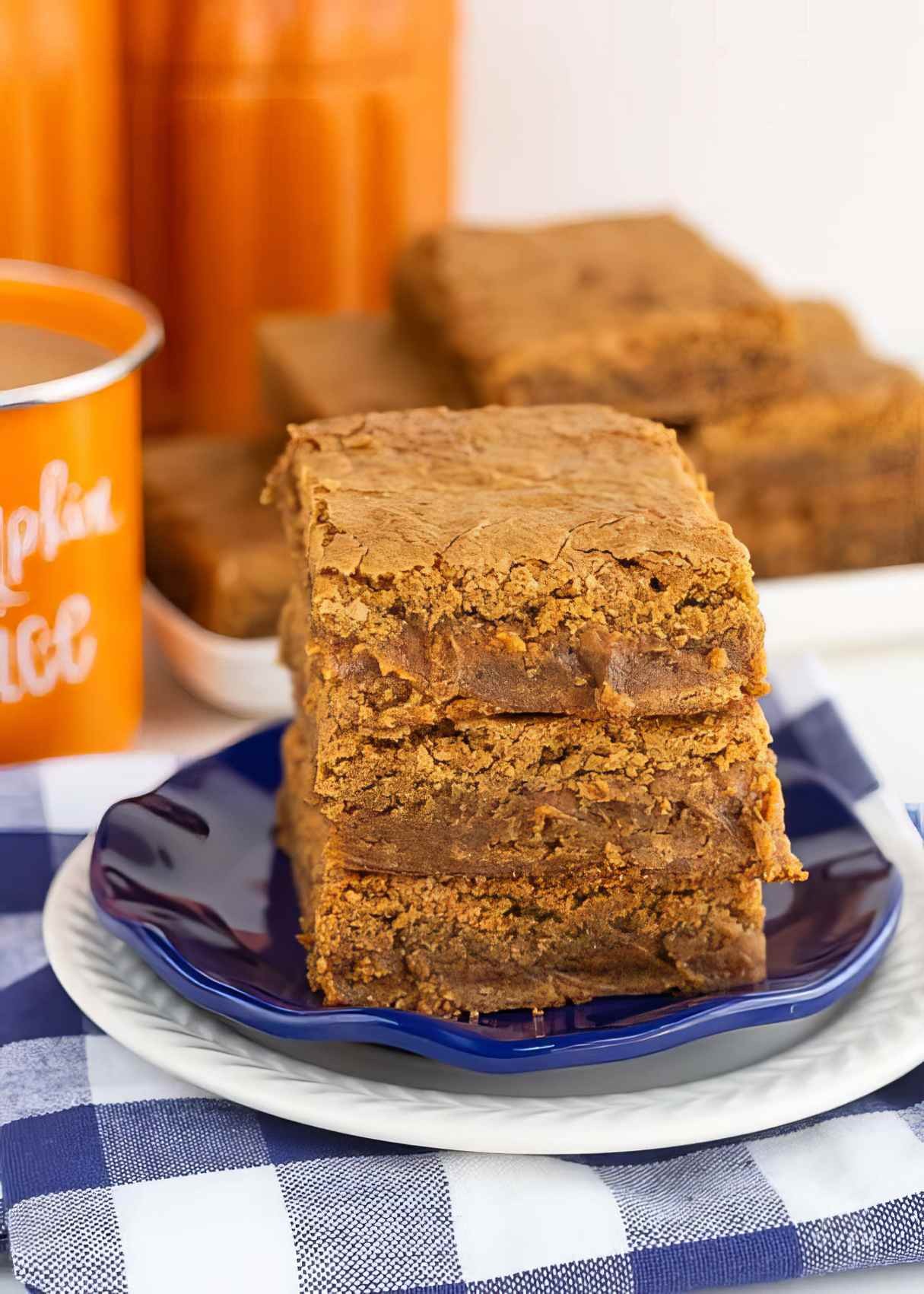 Easy Pumpkin Blondies Using Brownie Mix Hack