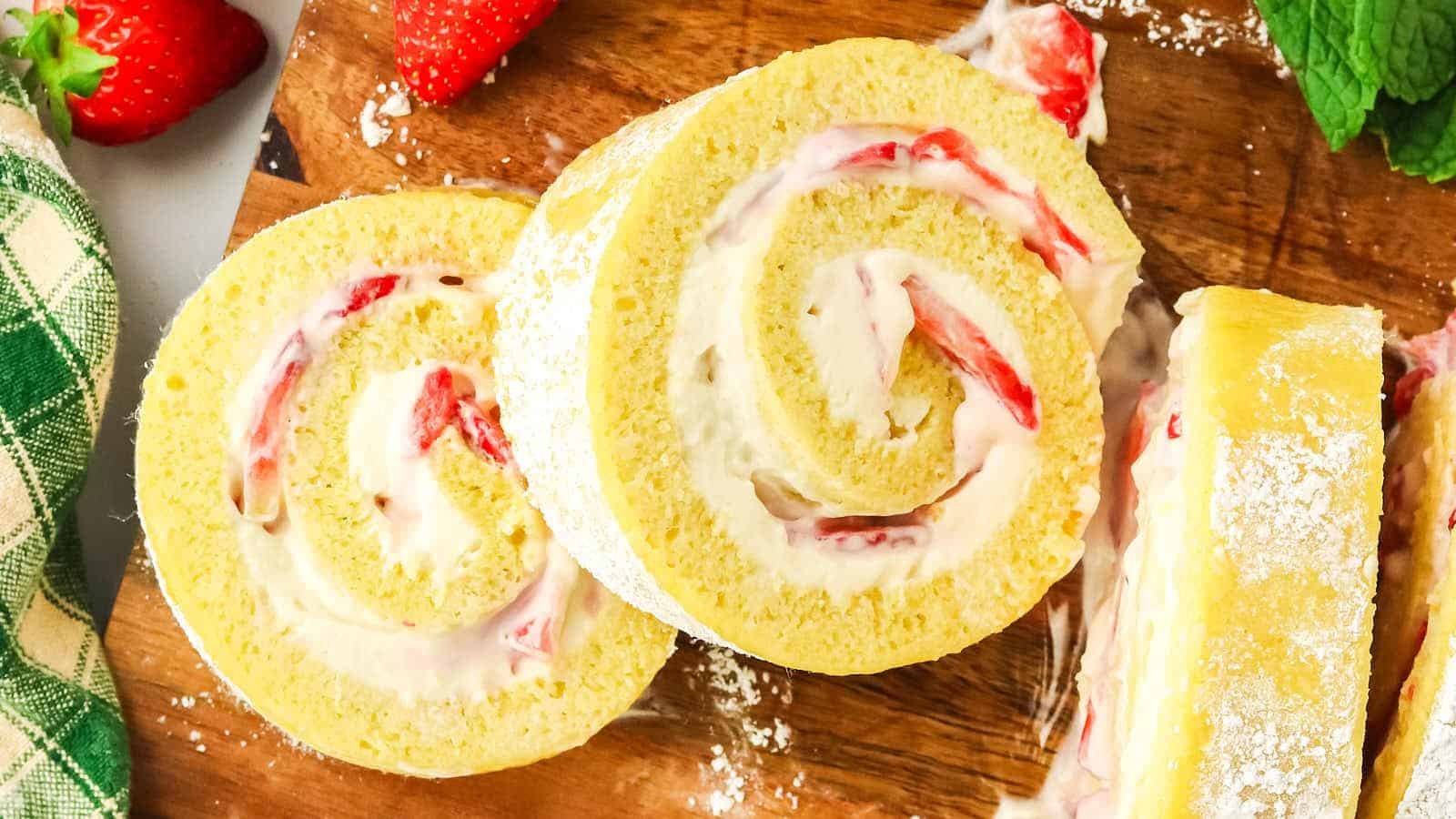 Irresistible Strawberry Shortcake Dessert Roll