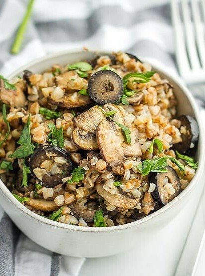 Earthly Buckwheat Bowl with Mushroom and Olive