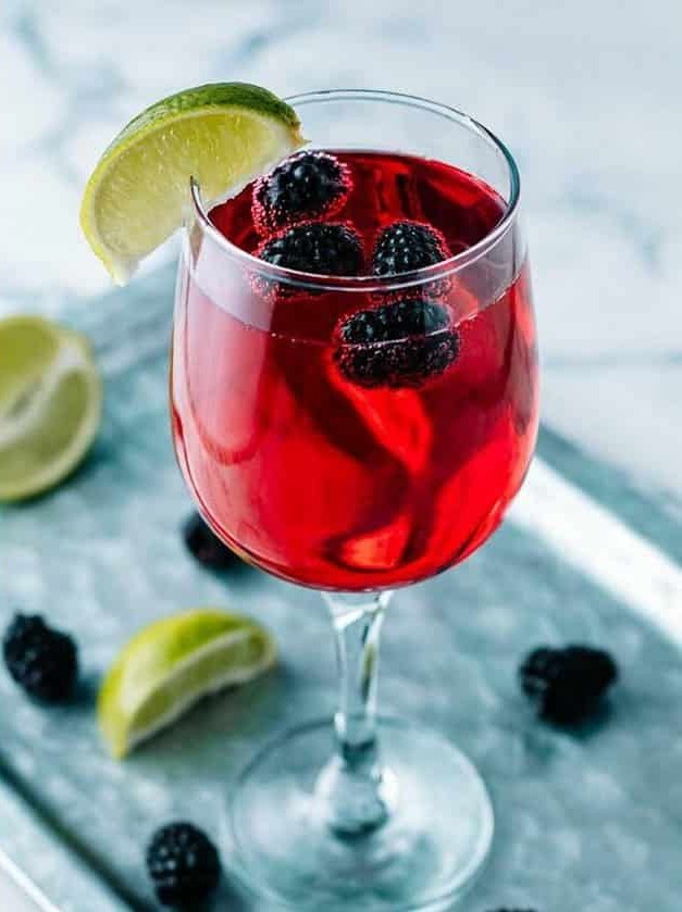 Tequila-Infused Low-Carb Blackberry Spritzer