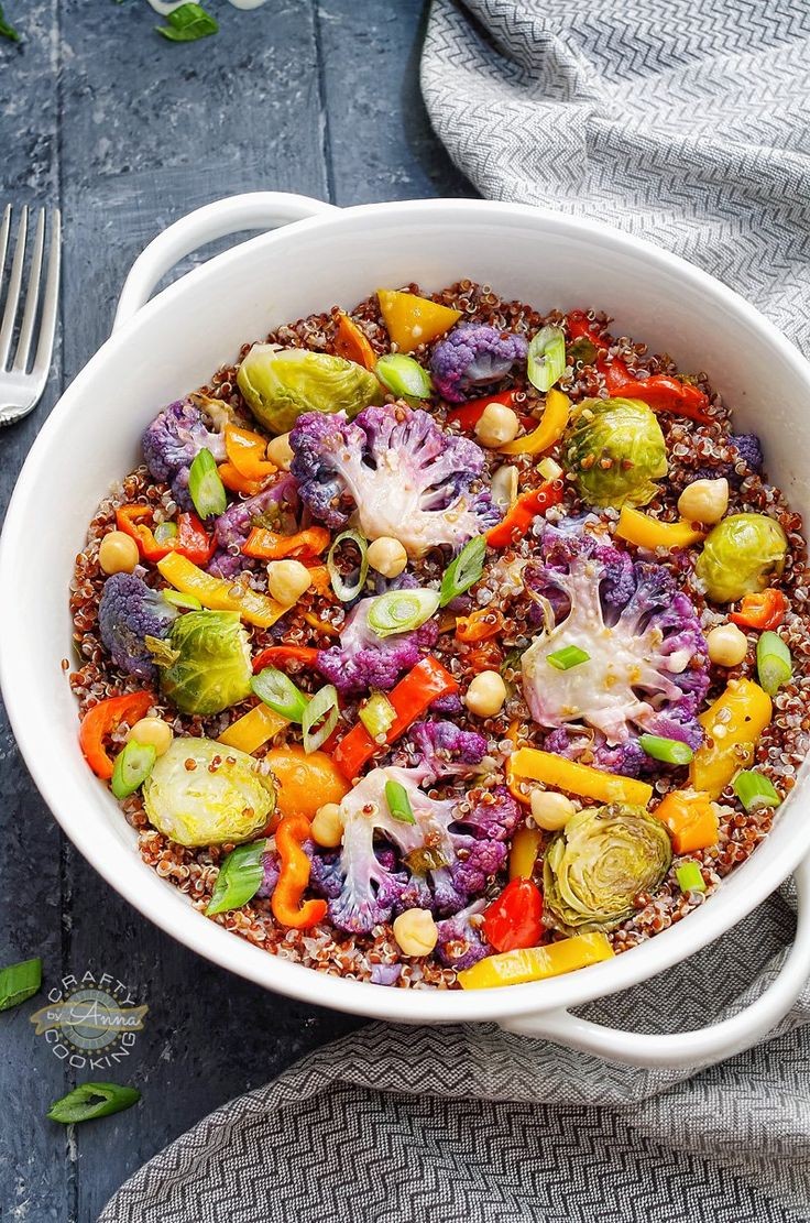 Rainbow Roasted Cauliflower with Lemon-Tahini Dressing