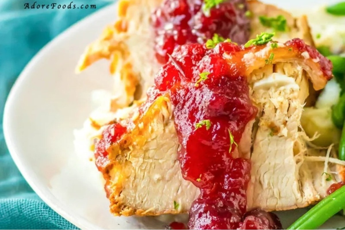 Cranberry Glazed Slow Cooked Pork Loin