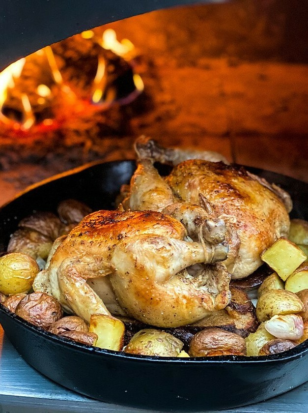Smoked Cornish Hens with Wood Oven Flair