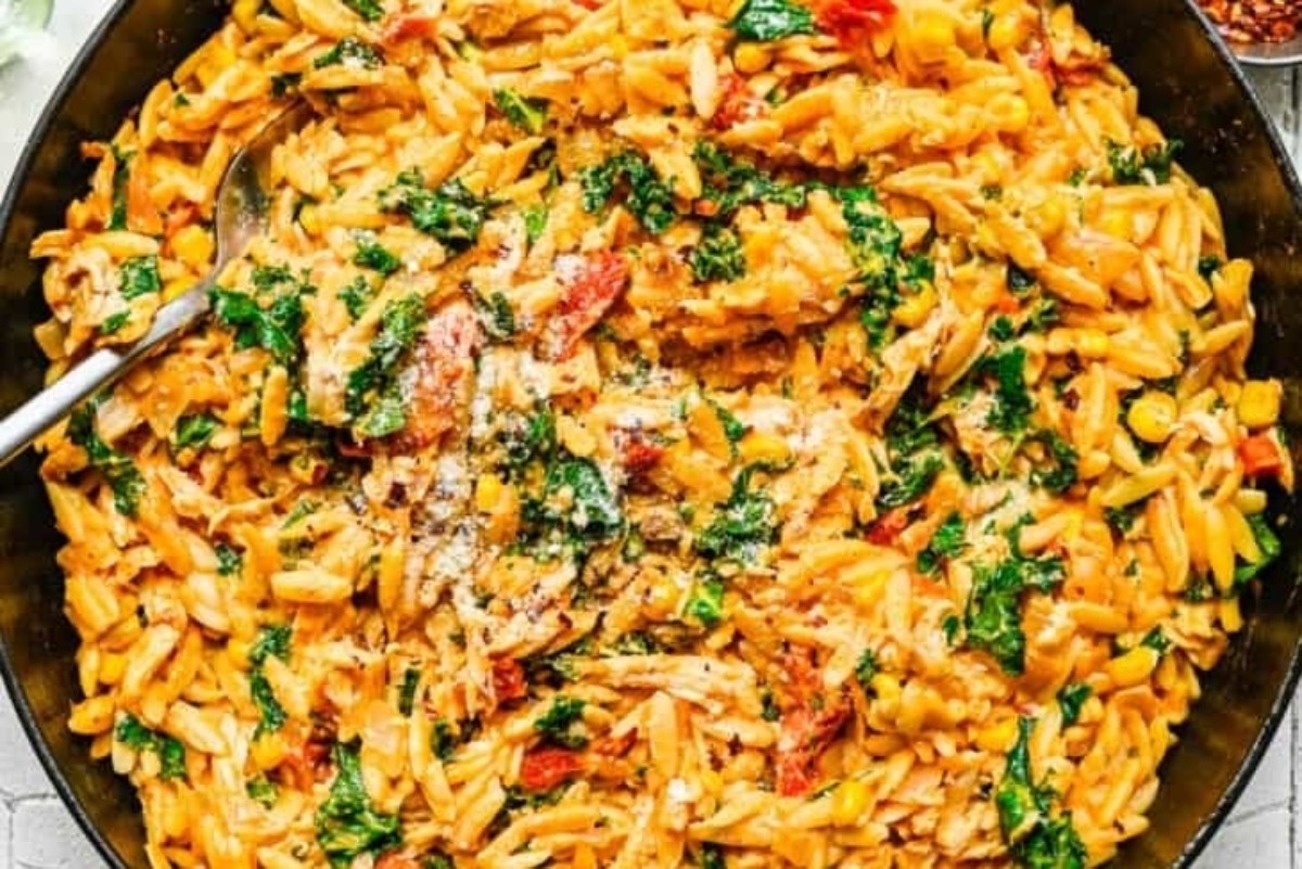 Quick Creamy Chicken Orzo in One Pan