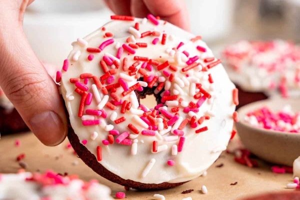 Vibrant Red Donuts with Tangy Frosting