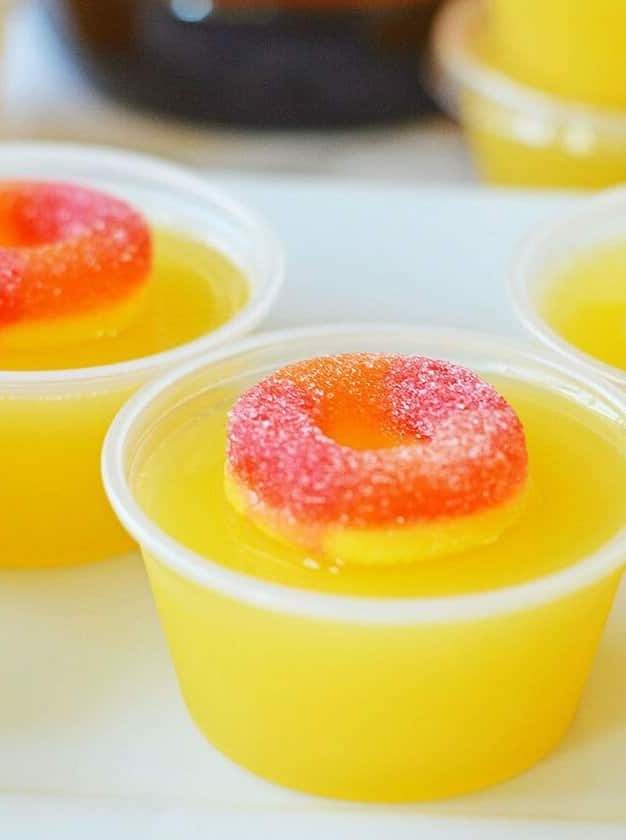 Fruity Peach Gelatin Cocktails