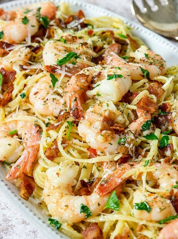 Quick Shrimp Pasta with Creamy Twist
