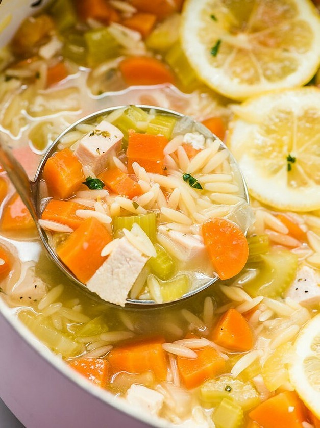 Lemon Chicken Orzo Broth Bowl