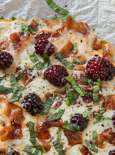 Basil Blackberry Bacon Pizza Grill Delight