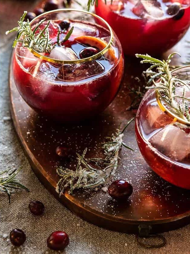 Bourbon Cranberry Sparkle Cocktail