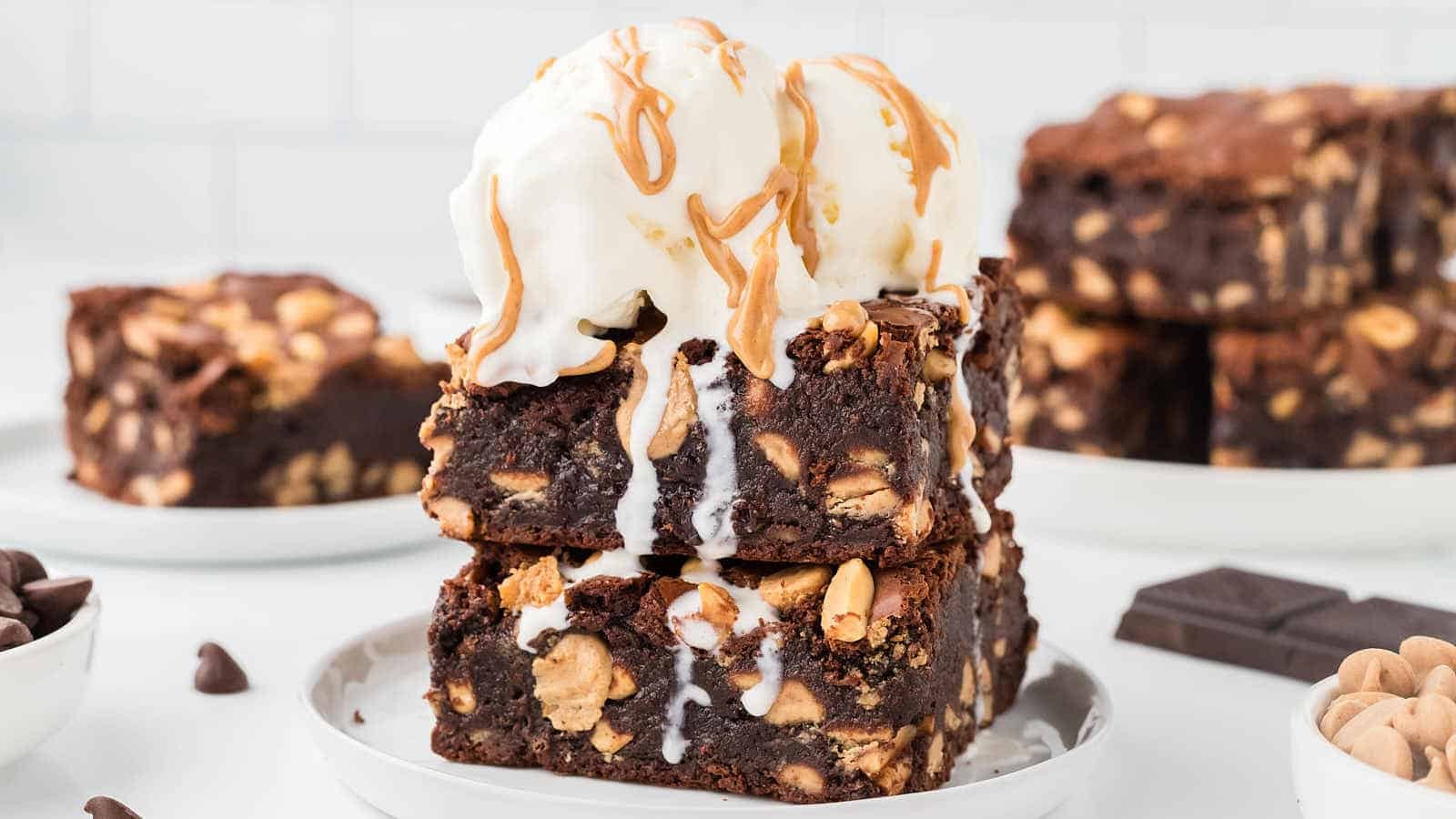 Decadent Chocolate Peanut Butter Fudge Brownies